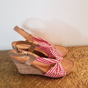 Red gingham wedge